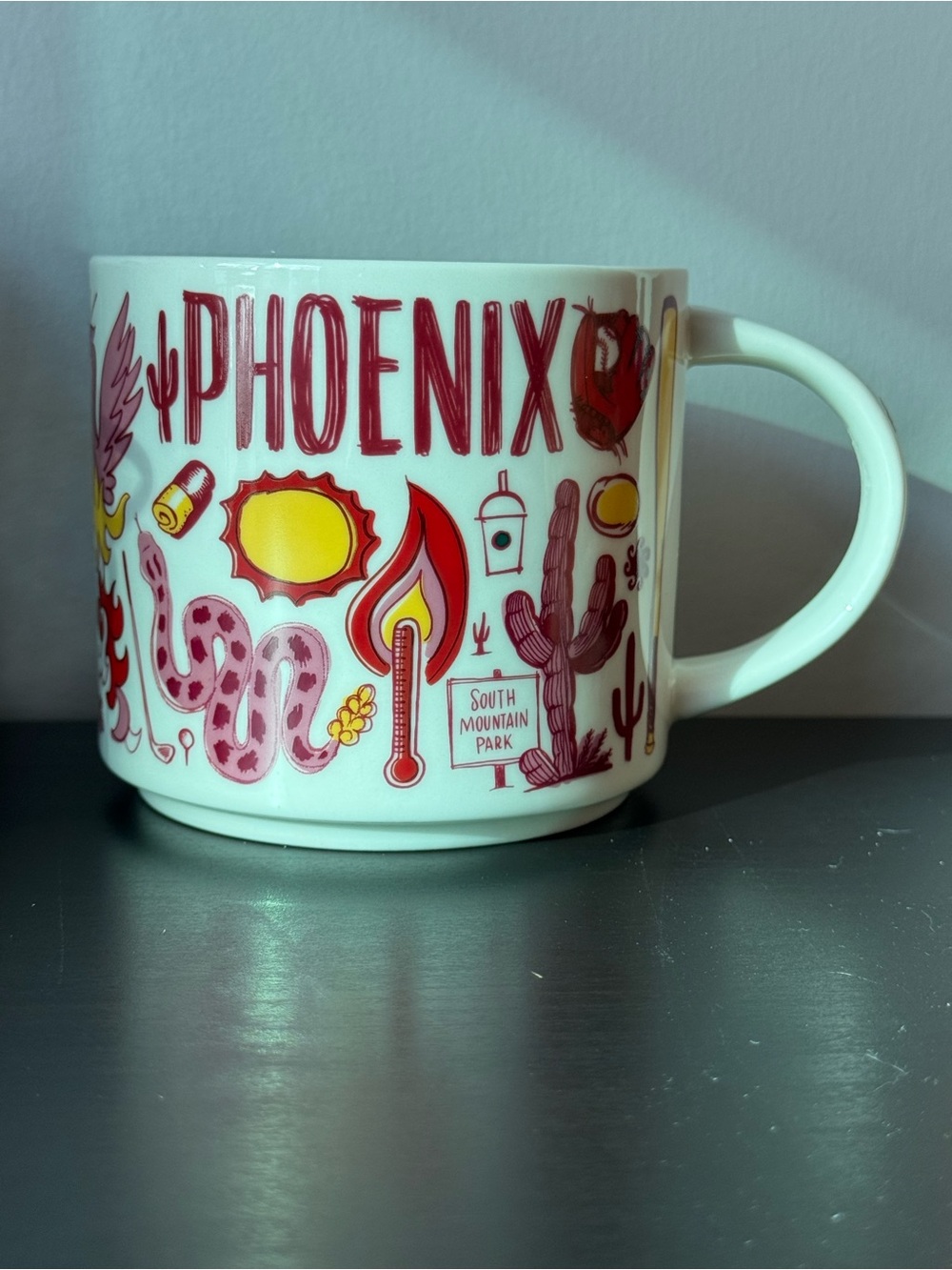 Starbucks Phoenix Been There Series Coffee Mug 14 oz Red Interior Arizona